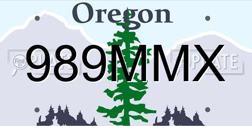 989MMX Oregon License Plate