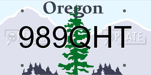 989QHT Oregon License Plate