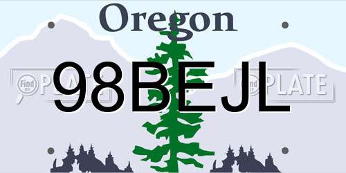 98BEJL Oregon License Plate