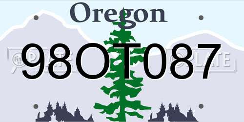 98OT087 Oregon License Plate