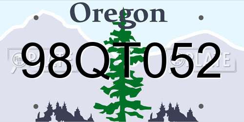 98QT052 Oregon License Plate