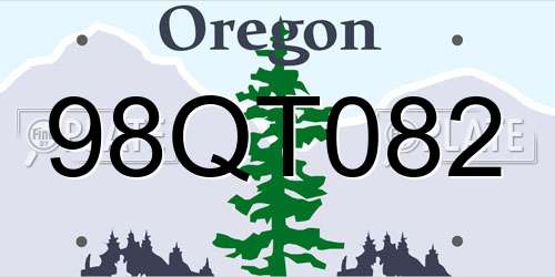 98QT082 Oregon License Plate