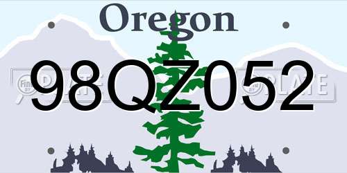 98QZ052 Oregon License Plate