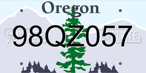 98QZ057 Oregon License Plate