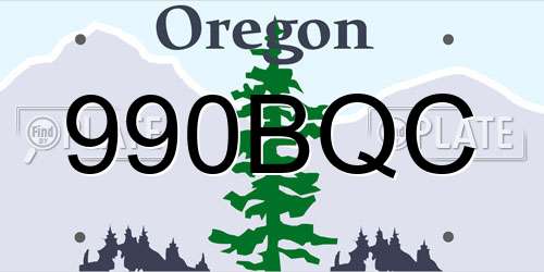 990BQC Oregon License Plate