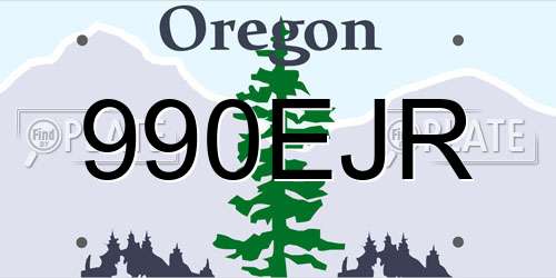 990EJR Oregon License Plate