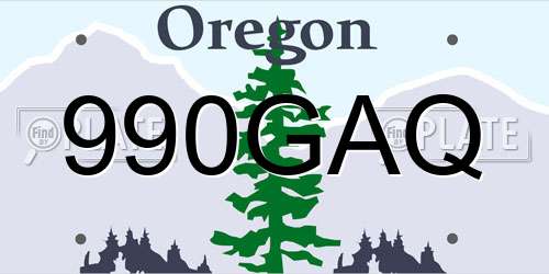 990GAQ Oregon License Plate