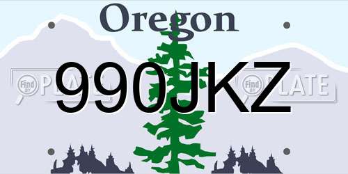990JKZ Oregon License Plate