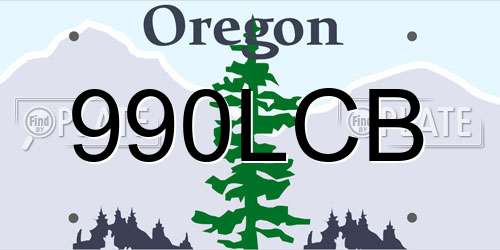 990LCB Oregon License Plate