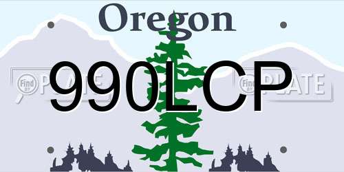 990LCP Oregon License Plate