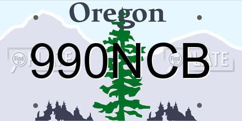 990NCB Oregon License Plate