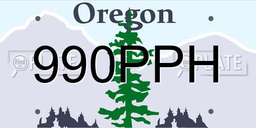 990PPH Oregon License Plate