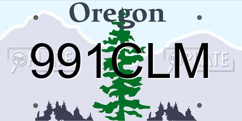 991CLM Oregon License Plate