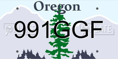 991GGF Oregon License Plate