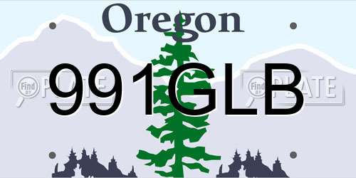 991GLB Oregon License Plate