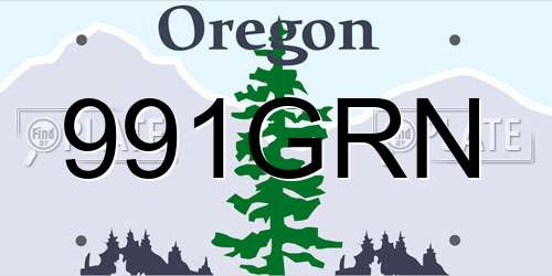 991GRN Oregon License Plate