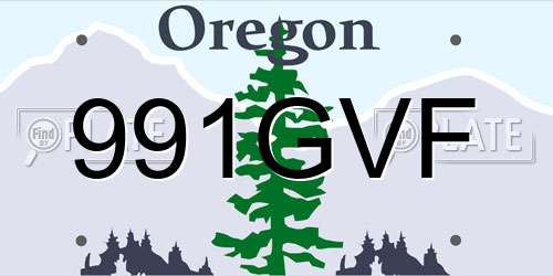 991GVF Oregon License Plate
