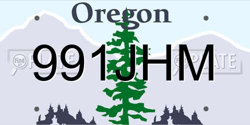 991JHM Oregon License Plate