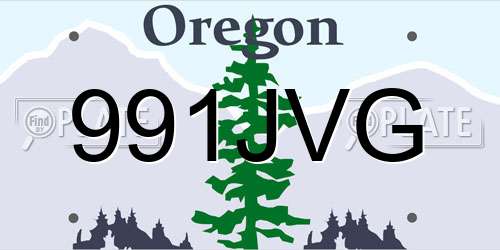 991JVG Oregon License Plate