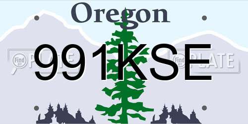 991KSE Oregon License Plate