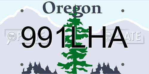 991LHA Oregon License Plate
