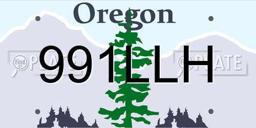 991LLH Oregon License Plate