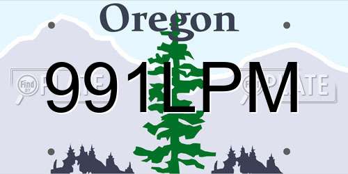 991LPM Oregon License Plate