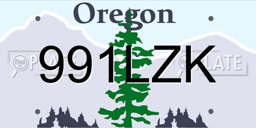 991LZK Oregon License Plate