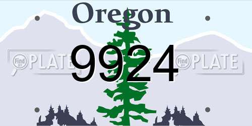 9924 Oregon License Plate