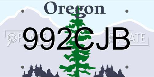992CJB Oregon License Plate