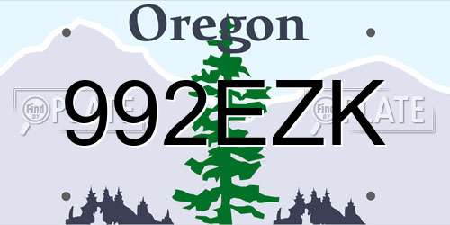 992EZK Oregon License Plate