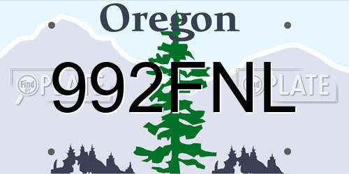 992FNL Oregon License Plate