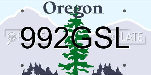 992GSL Oregon License Plate