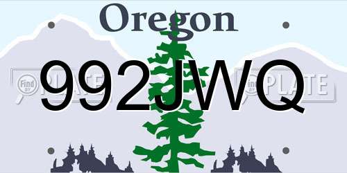 992JWQ Oregon License Plate