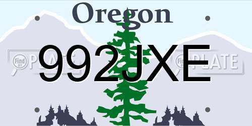 992JXE Oregon License Plate