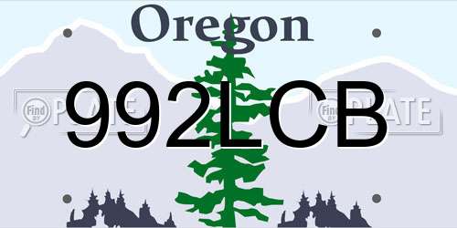 992LCB Oregon License Plate