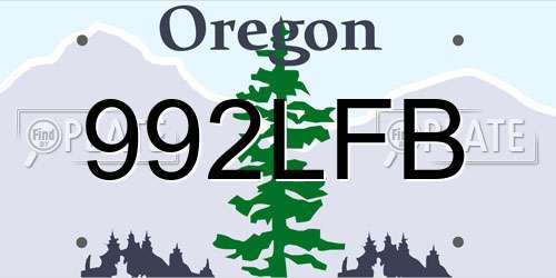 992LFB Oregon License Plate