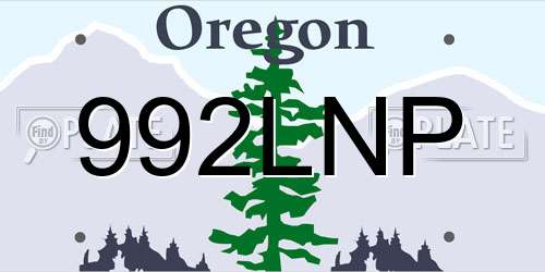 992LNP Oregon License Plate
