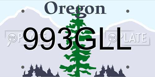 993GLL Oregon License Plate