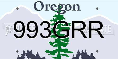 993GRR Oregon License Plate