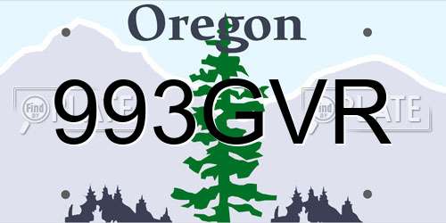 993GVR Oregon License Plate