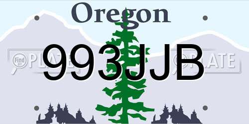 993JJB Oregon License Plate