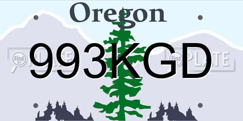 993KGD Oregon License Plate
