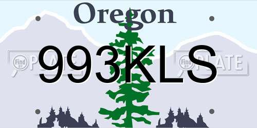 993KLS Oregon License Plate