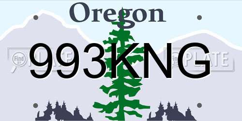 993KNG Oregon License Plate