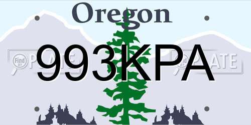 993KPA Oregon License Plate