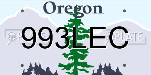 993LEC Oregon License Plate