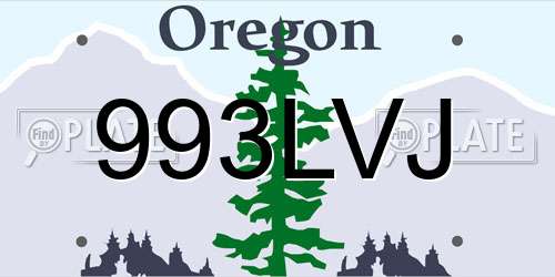 993LVJ Oregon License Plate