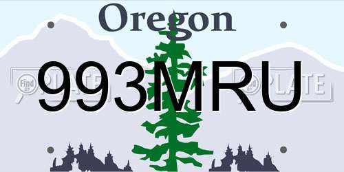 993MRU Oregon License Plate