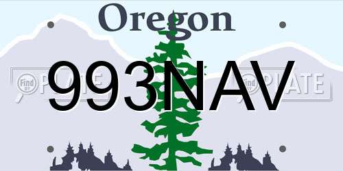 993NAV Oregon License Plate